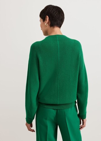 Phase Eight Jess Textured Funnel Neck Knitwear Green Australia | QI2583964